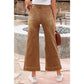Candie Brown Cropped High Rise Wide Leg Jeans