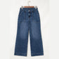 Candie Blue Cropped High Rise Wide Leg Jeans