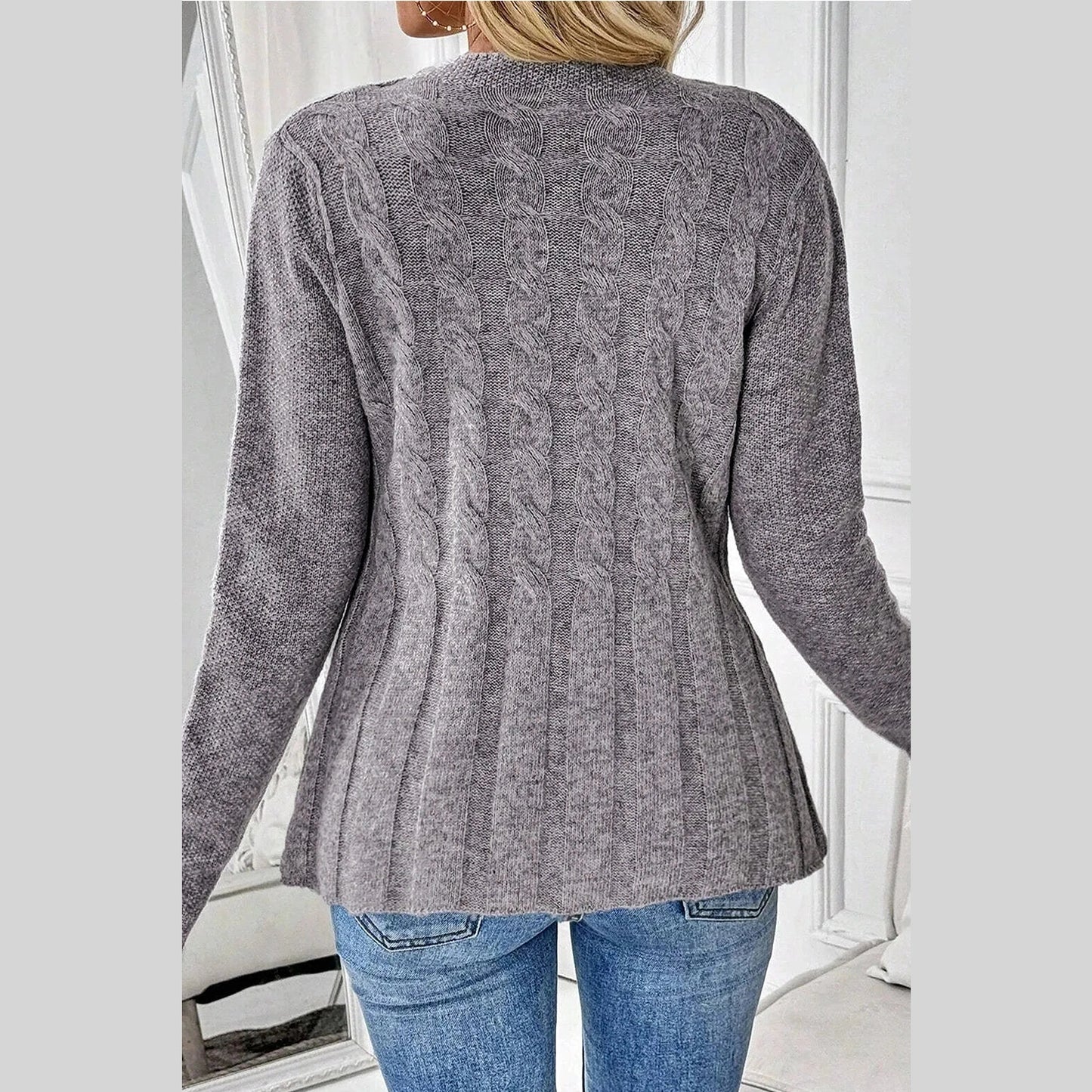 Candy High Cable Knit Cardigan Sweater