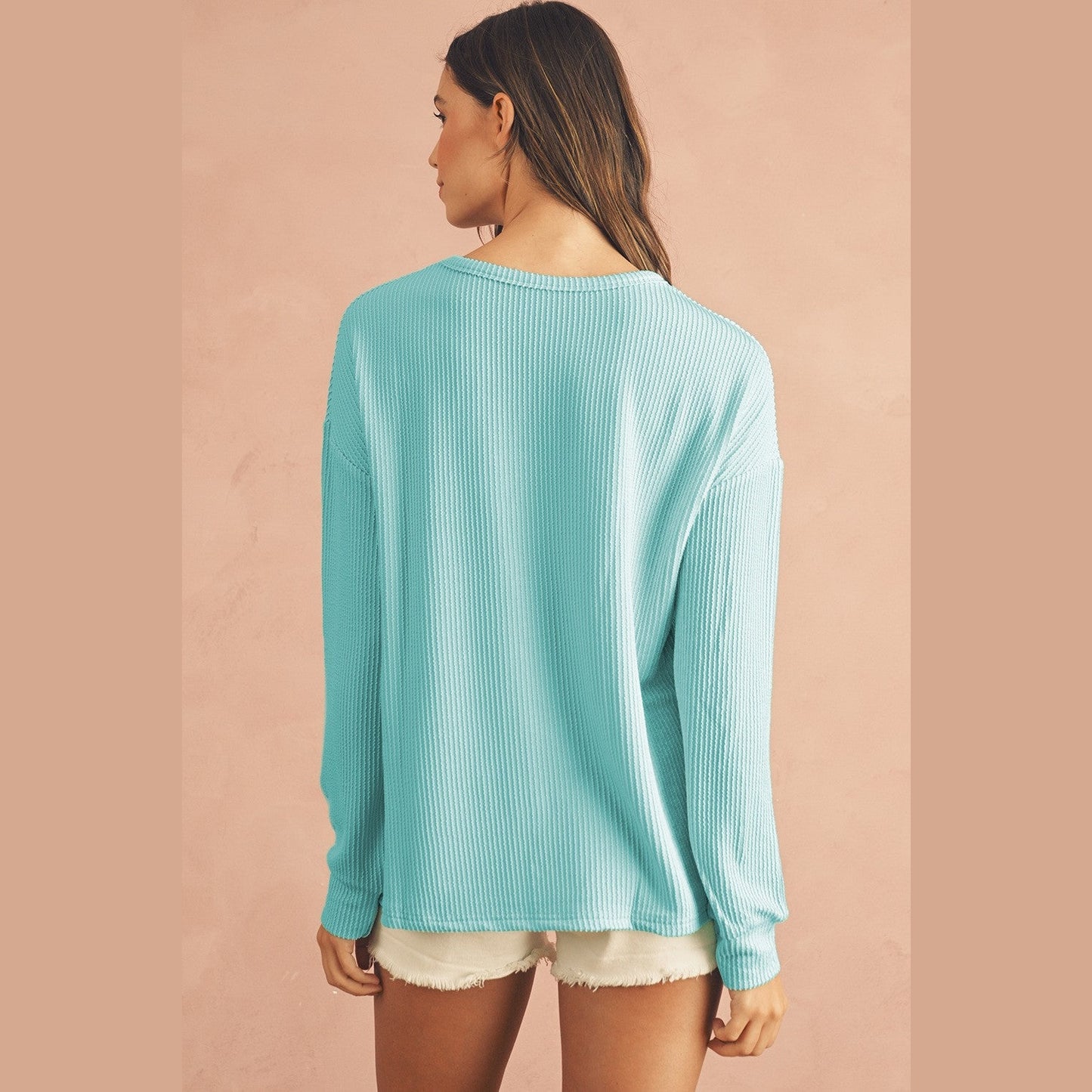 Carden Corded Knit Round Neck Top