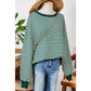Carina Green Stripe Loose Drop Shoulder Long Sleeve Top