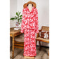 Caris 2 Pcs Bow Print Shirt Style Long Sleeve Pajama Set