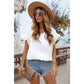 Carlette White V Neck Ruffle Short Sleeve T-shirt