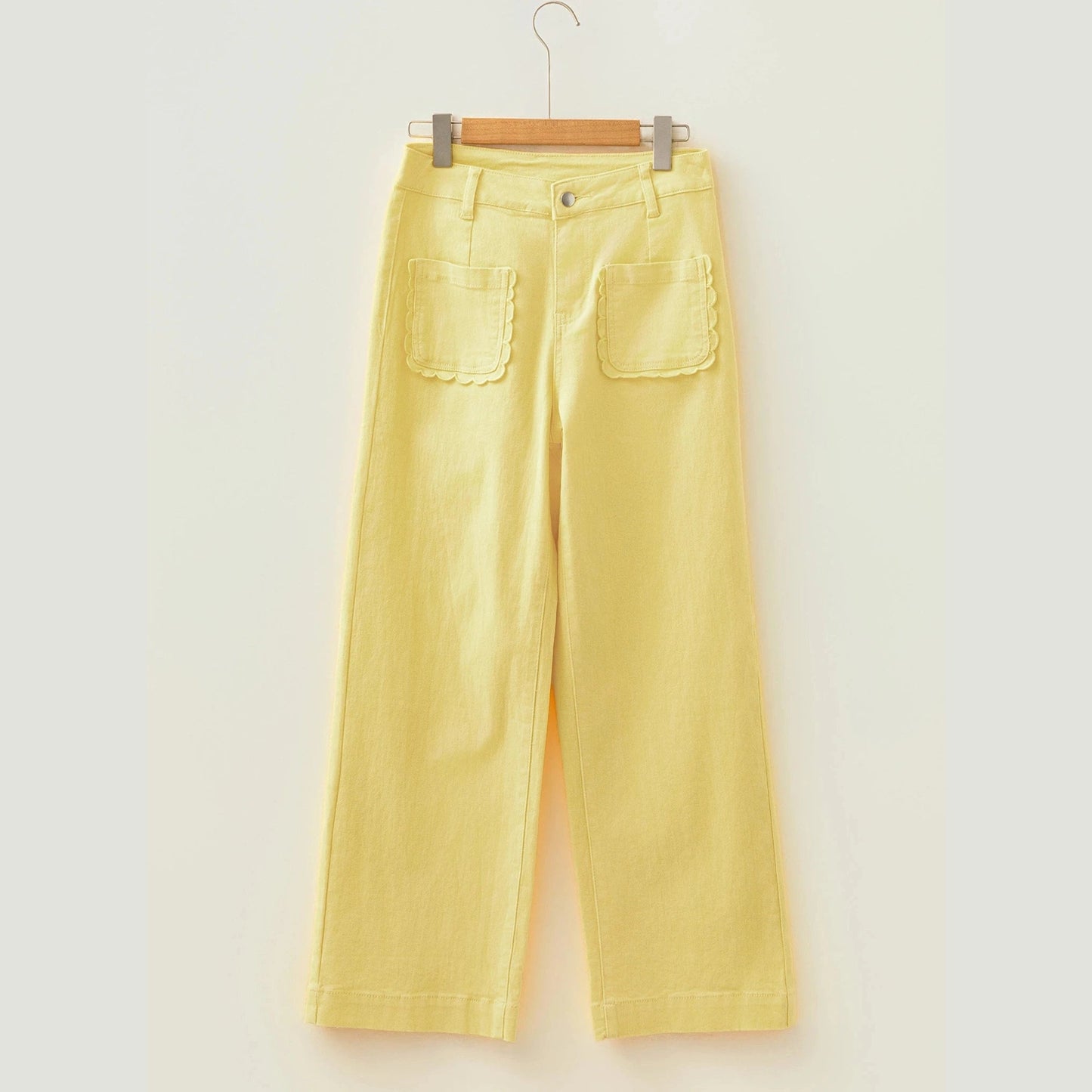 Carlyle Yellow Scalloped Patch Pocket Shift Jeans