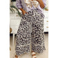 Carsey Khaki Leopard Wide Leg Cropped Pants