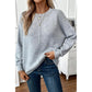 Carys Grey Knitted Crewneck Sweater