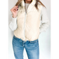 Cass Reversible Double Wear Contrast Color Stand Neck Zip Pocket Quilted Vest