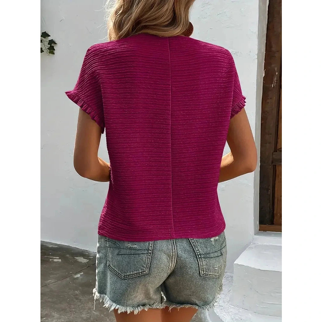 Cassandra Textured Magenta Summer Top