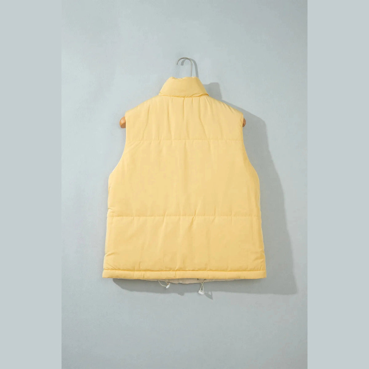 Cass Reversible Double Wear Contrast Color Stand Neck Zip Pocket Quilted Vest