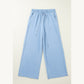 Cassey Myosotis Drawstring High Waist Wide Leg Denim Pants