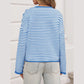 Cassy Blue Striped Button Up Cardigan