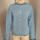 Cassy Blue Striped Button Up Cardigan