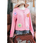 REDUCED!!!  Kathleen Pink Knitted Floral Pattern Button Up Cardigan  REDUCED!!!