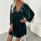 Catrin 3/4 Sleeve Velvet Mini Dress