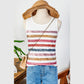 Caylee Red Stripe Rainbow Round Neck Tank Top