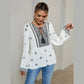 Cecily White Tassel Tie Front Boho Blouse