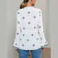Cecily White Tassel Tie Front Boho Blouse