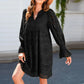 Chanda Black Hollow Out V Neck Mini Dress