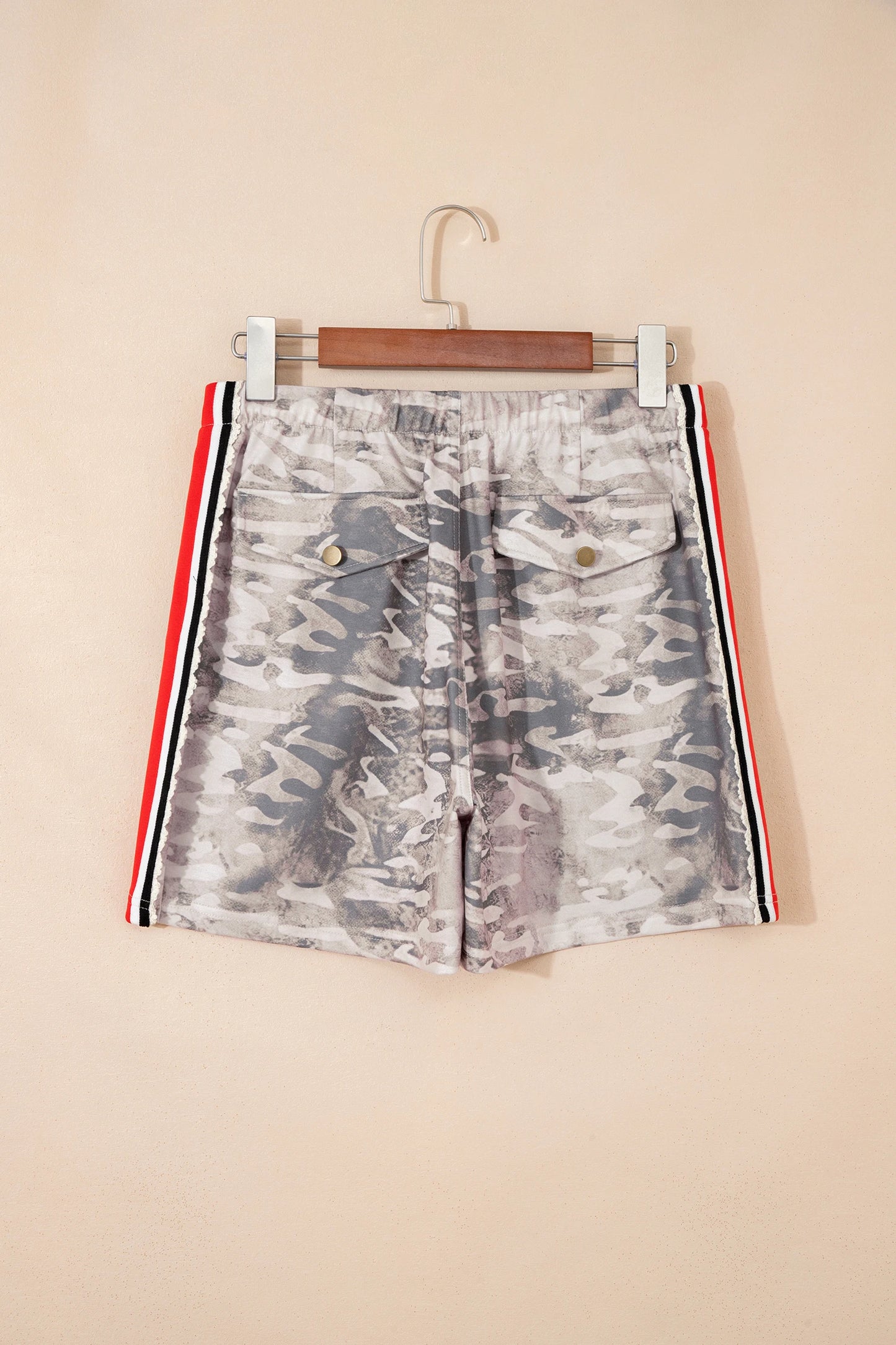 SALE!!!  Chandler Khaki Varsity Striped Accent Camo Shorts