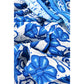 REDUCED!!!  Chanin Blue Floral Print Pocketed Front Knot High Waist Casual Shorts  REDUCED!!!