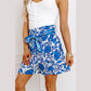 REDUCED!!!  Chanin Blue Floral Print Pocketed Front Knot High Waist Casual Shorts  REDUCED!!!