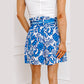 REDUCED!!!  Chanin Blue Floral Print Pocketed Front Knot High Waist Casual Shorts  REDUCED!!!