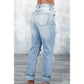 Chantye Sky Blue Light Wash Frayed Slim Fit High Waist Jeans