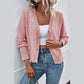 Chavelle Sepia Rose Textured Knit Pearl Beaded Button Up Cardigan