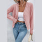 Chavelle Sepia Rose Textured Knit Pearl Beaded Button Up Cardigan