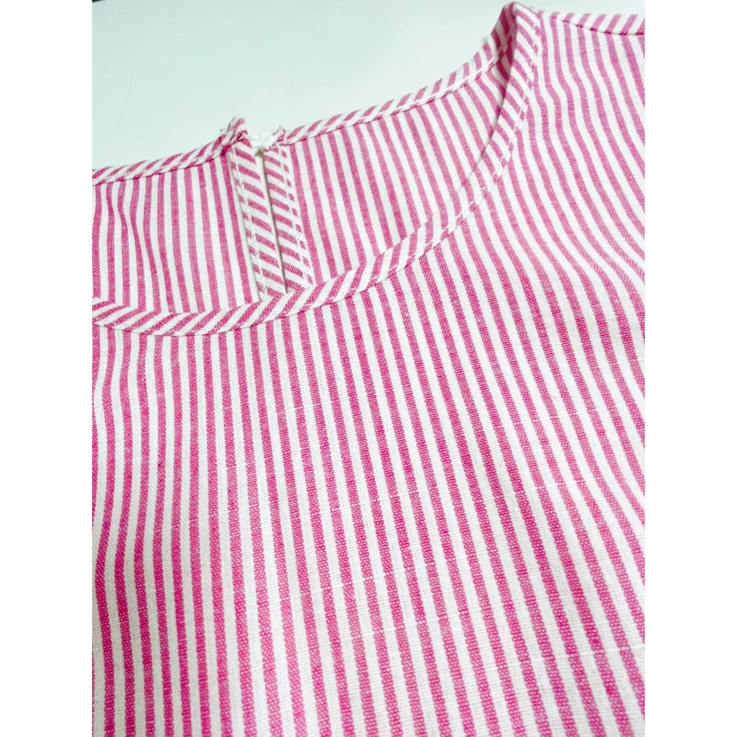 Chelsea Pink Stripe Ruffle Hem Dress