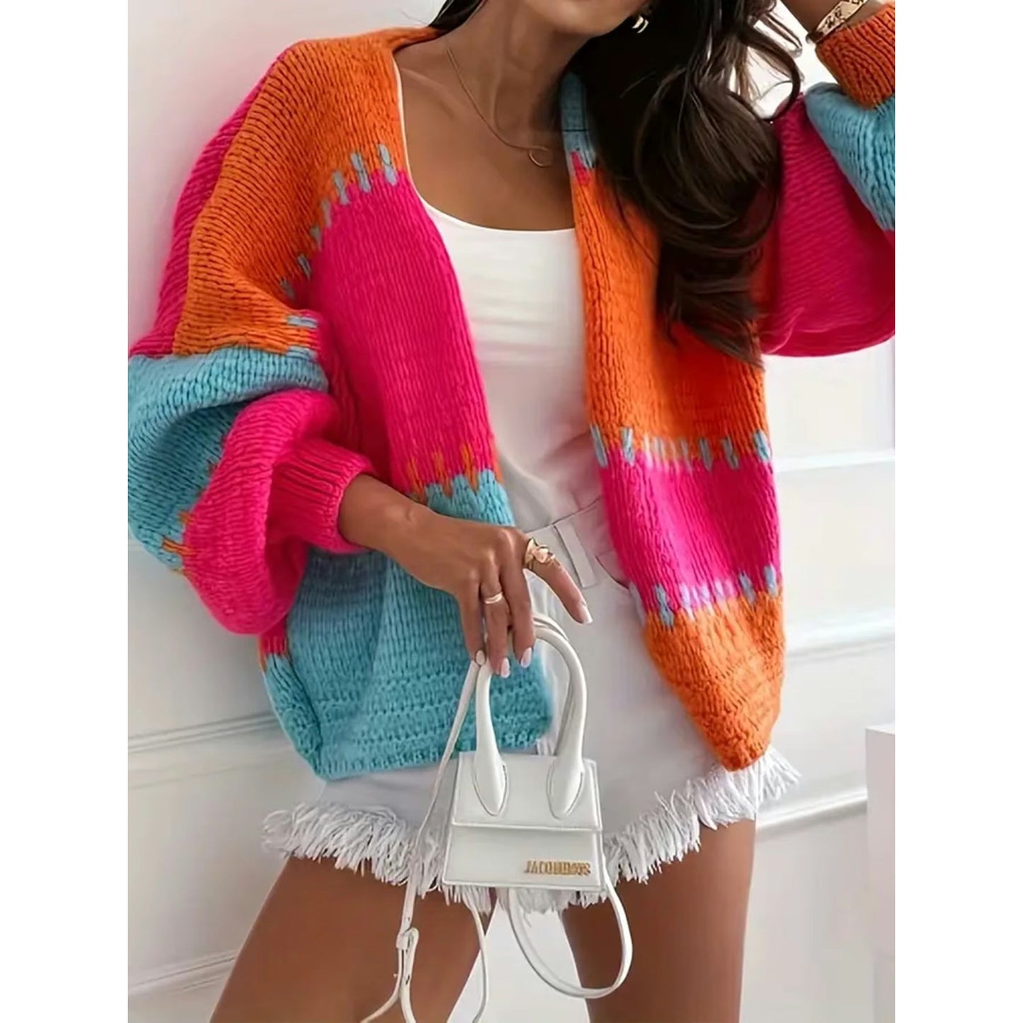 Cher Color Block Knitted Cardigan