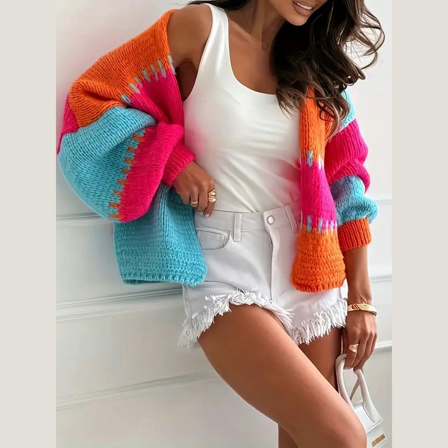 Cher Color Block Knitted Cardigan