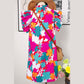 Cher Multicolour Floral Tie Split Neck Flutter Sleeve Mini Dress