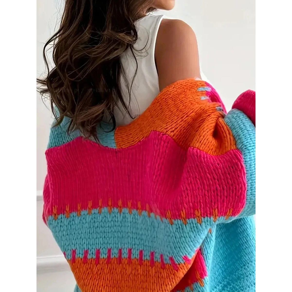 Cher Color Block Knitted Cardigan