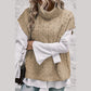 Chrisley Beige Cable Knit Turtleneck Batwing Sleeve Sweater