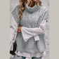 Chrisley Grey Cable Knit Turtleneck Batwing Sleeve Sweater