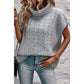 Chrisley Grey Cable Knit Turtleneck Batwing Sleeve Sweater