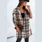 Chrissie Pink Plaid Button Up Lapel Jacket