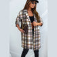 Chrissie Pink Plaid Button Up Lapel Jacket