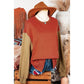 Christel Gold Flame Two Tone Patchwork Drop Shoulder Pullover Sweatshirt