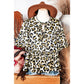 REDUCED!!!  Cinni Leopard Bubble Sleeve Bow Tie Front Peplum Blouse  REDUCED!!!