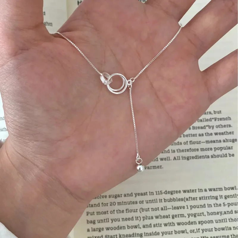 Silver Circle Tassel Necklace