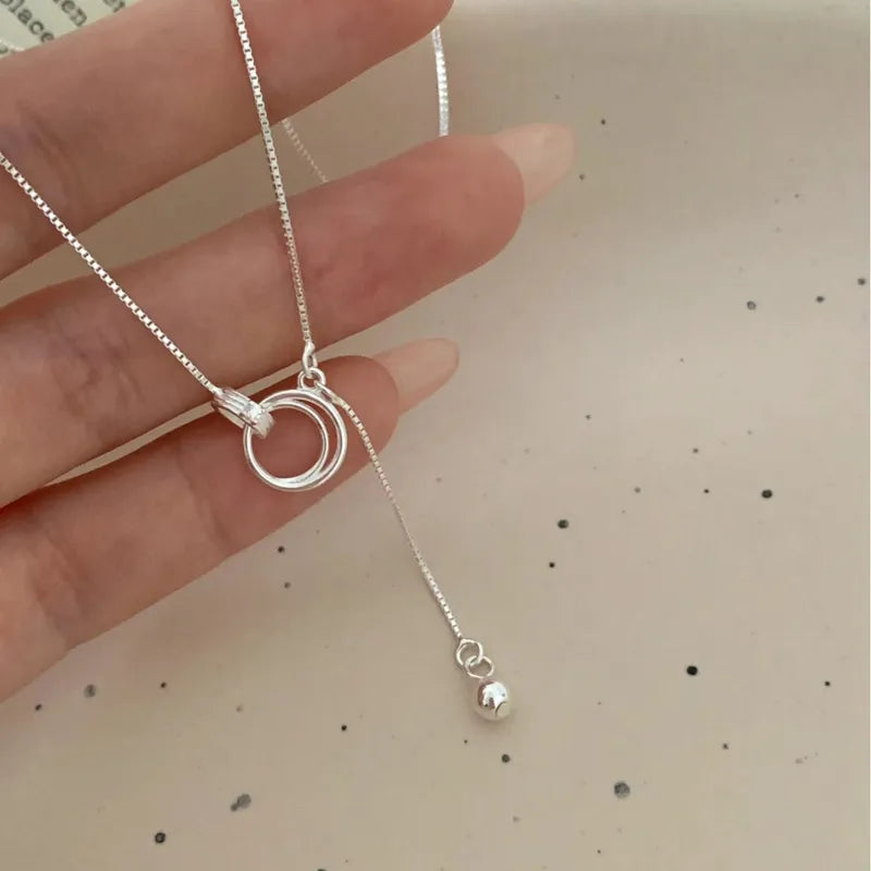 Silver Circle Tassel Necklace