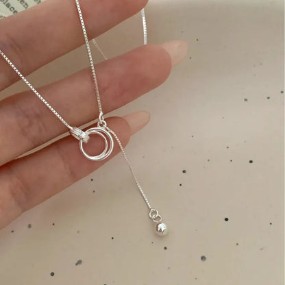 Silver Circle Tassel Necklace