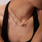 Golden Double Chain Circle Necklace