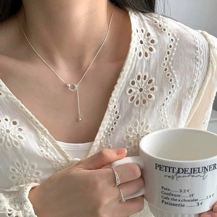 Silver Circle Tassel Necklace