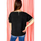 Clair Black Plus Size Leopard Patchwork Round Neck Loose Tee