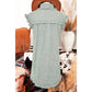 Clarabelle Green Stripe Frilled Sleeveless Collar Front Pocket Button Up Mini Dress