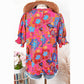 Clarita PLUS SIZE Floral Print Frilly Neck Puff Sleeve Blouse