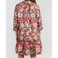 Clarita Red Floral Print Half Sleeve Short Shift Dress